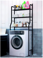 Стеллаж для ванны над стиральной машиной, полки для стиральной машины 65*25*153 см (черный)