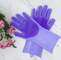 Многофункциональные силиконовые перчатки Magic Brush (Фиолетовый)