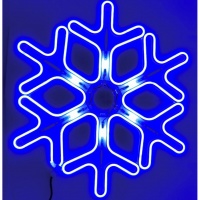 Неоновая светодиодная снежинка с бегущими огнями 40 см.(Синий)