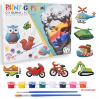 Набор для творчества и росписи гипсовых фигур с красками Paint Gypsum, 12 трафаретов, краски, кисти (NO. 128 Vehicle)