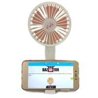 Портативный USB-вентилятор с держателем телефона Mini Fan Phone Holder (белый)