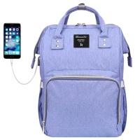 Сумка - рюкзак для мамыBaby Mo (Mummy bag) голубой с USB