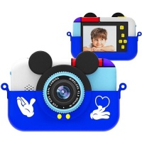 Детский фотоаппарат - камера Mickey с селфи-камерой, играми и рамками (Синий)