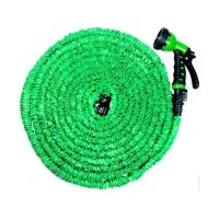 Растягивающийся садовый шланг для полива с насадкой-распылителем Magic Hose (Зеленый) 45 метров