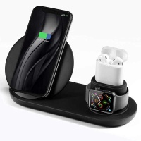 Беспроводная зарядная станция 3 in 1 для iPhone/Apple Watch/AirPods (черный)