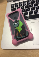 Резиновый чехол-бампер для iPhone 5/5S (Ленивец/розовый)
