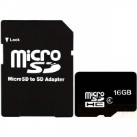 Карта памяти MicroSD 16 GB Class 4 + SD адаптер