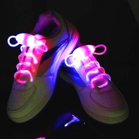 Светящиеся с LED подсветкой шнурки (розовые)