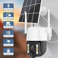 Камера видеонаблюдения уличная на солнечной батарее IP камера V380 Pro, 5 Мп, 3G, 4G, LTE, от сим карты, автослежение, PTZ (Белый) YX3-4G