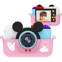 Детский фотоаппарат - камера Mickey с селфи-камерой, играми и рамками (Розовый)