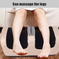 Электромассажер для ног с подогревом / Роликовый массажер для ног Шиацу с термороликами для дома, массажер для голеней (бежевый)