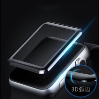Защитное стекло для Apple Watch 38mm полноэкранное черное 3D