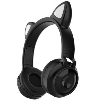 Беспроводные Bluetooth наушники Cat Ear ZW-028 со светящимися кошачьим ушами (Черный)