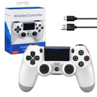 Джойстик для PlayStation Геймпад PS4 DualShock беспроводной AA (белый)