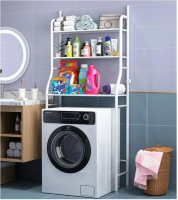 Стеллаж для ванны над стиральной машиной, полки для стиральной машины 65*25*153 см (белый)
