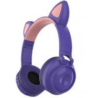 Беспроводные Bluetooth наушники Cat Ear ZW-028 со светящимися кошачьим ушами (Фиолетовый)