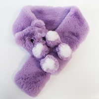 Меховой шарф фиолетовый