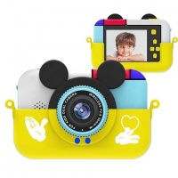 Детский фотоаппарат - камера Mickey с селфи-камерой, играми и рамками (Желтый)