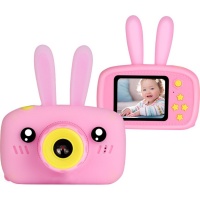 Детская цифровая камера Fun Camera Rabbit со встроенной памятью и играми (Розовый)