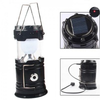 Светодиодный кемпинговый фонарь с солнечной батареей (черный)