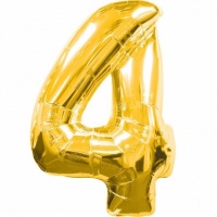 Фольгированный шар Цифра 4 Gold 80 см.