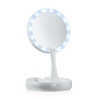 Косметическое зеркало с подсветкой круглое My Fold Away Mirror (Белый)