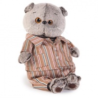 Мягкая игрушка Basik&Co Кот Басик в шелковой пижамке 19 см