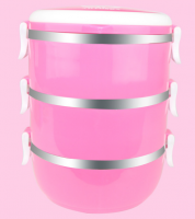Термо ланч-бокс тройной 2.1 л розовый