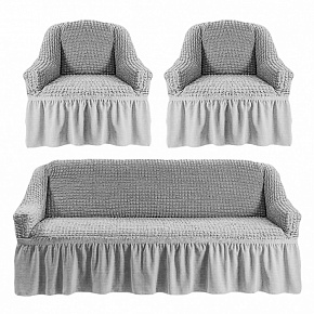 Универсальный чехол на диван и 2 кресла (серый)