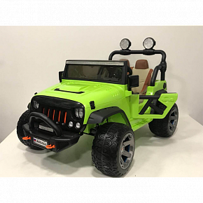 Двухместный детский электромобиль RiverToys Jeep A004AA с дистанционным управлением (Зеленый)