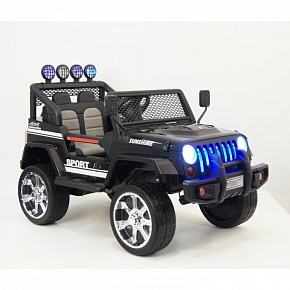 Детский электромобиль RiverToys Jeep T008TT с дистанционным управлением (Черный)