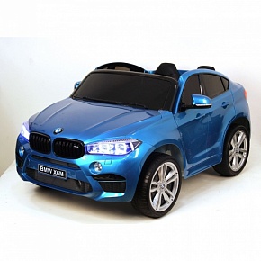 Детский электромобиль RiverToys BMW X6M JJ2168 лицензионная модель с дистанционным управлением (Синий глянец)