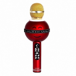 Беспроводной караоке микрофон-колонка WS-878 (красный)