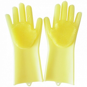 Многофункциональные силиконовые перчатки Magic Brush (Желтый)