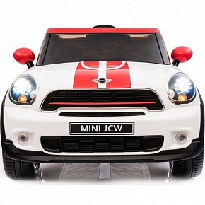 Детский электромобиль RiverToys MINI COOPER JJ2258 лицензионная модель с дистанционным управлением (Белый)