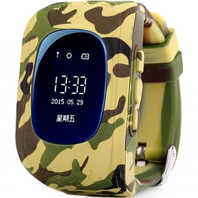Детские часы с GPS-трекером Smart Baby Watch Q50 хаки
