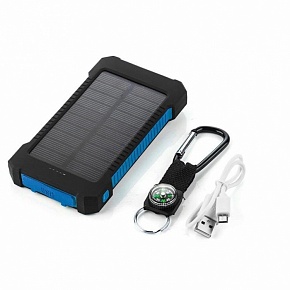 Power Bank на солнечных батареях Solar Charger 20000 mah (черный/синий)