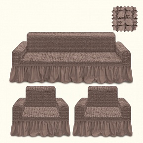  Чехол на трехместный диван и 2 кресла KARBELTEX (какао)