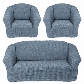 Чехол на 3-х местный диван + 2 кресла (Серый) (без оборки)