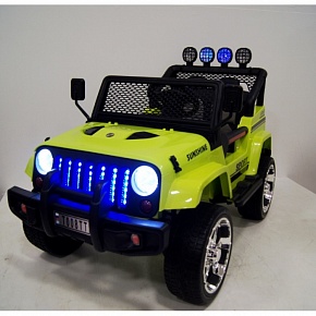 Детский электромобиль RiverToys Jeep T008TT с дистанционным управлением (Зеленый)